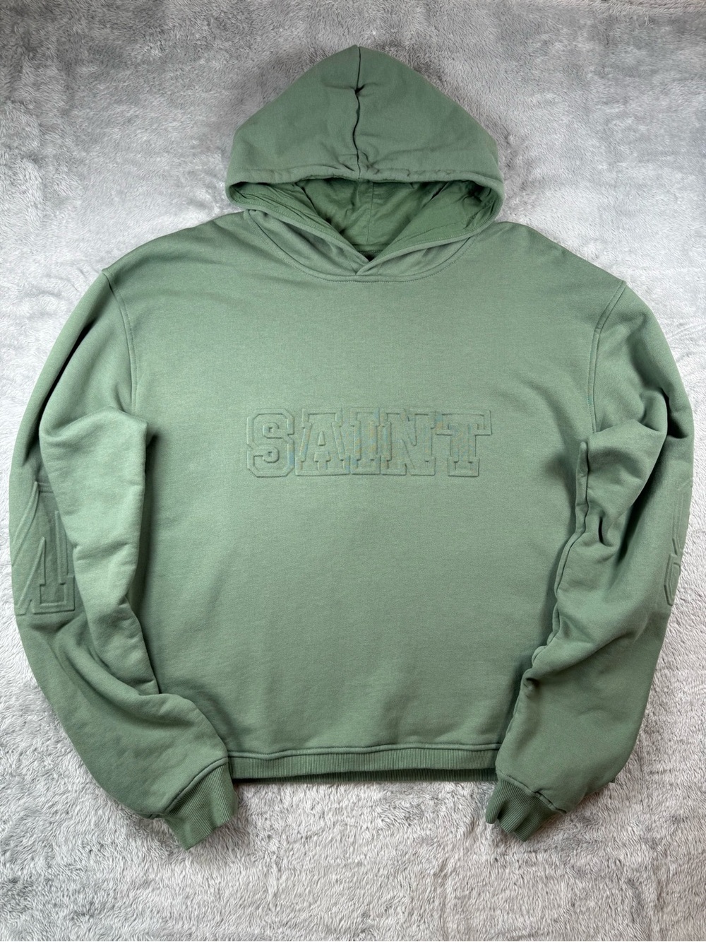 Saint Morta Unity Hoodie Moss Green Embossed‎ Logo Large